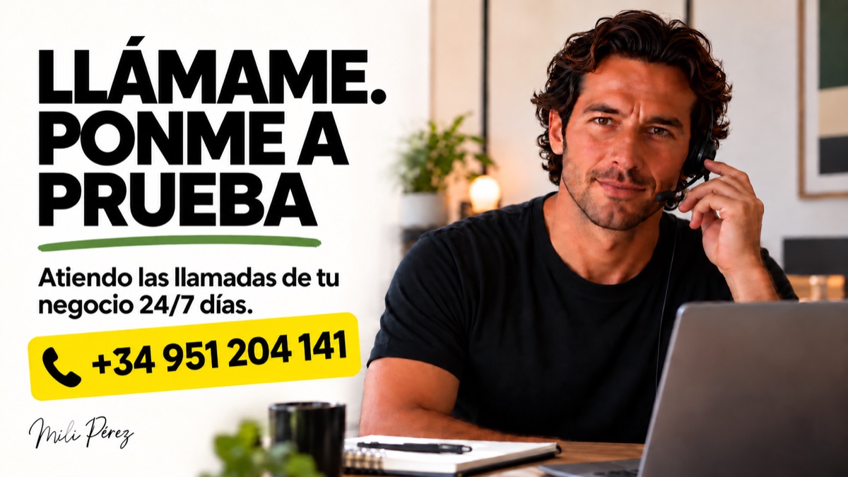 Elio, el agente de voz con IA, invita a llamar al número de teléfono para hablar directamente con él.
