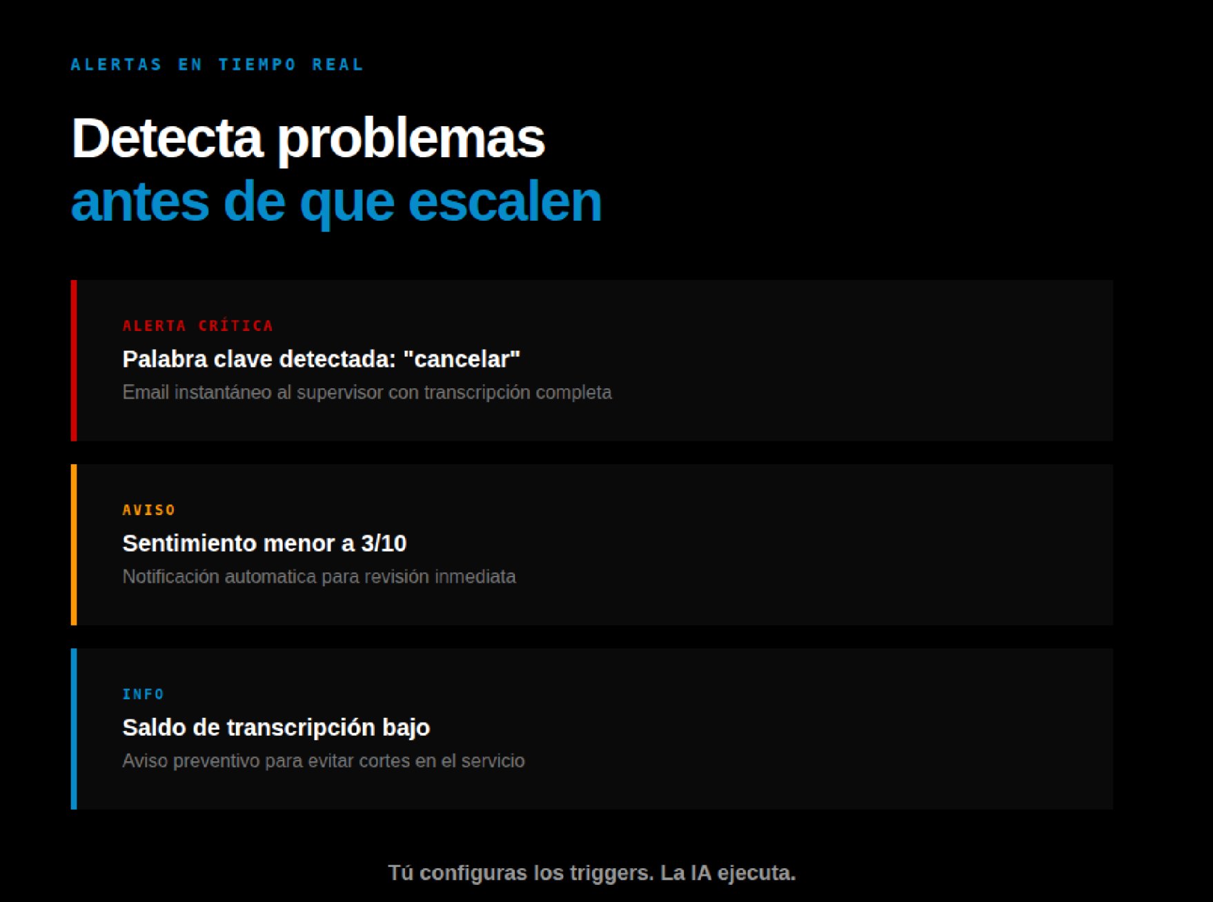 100% de las llamadas convertidas a texto